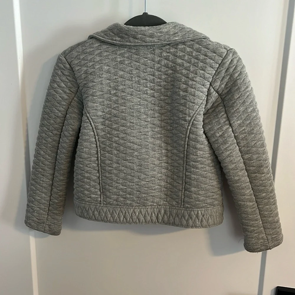 Gray Quilted Stretch Moto Jacket 5 T